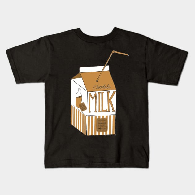 Chocolate Milk Kids T-Shirt by Kcael